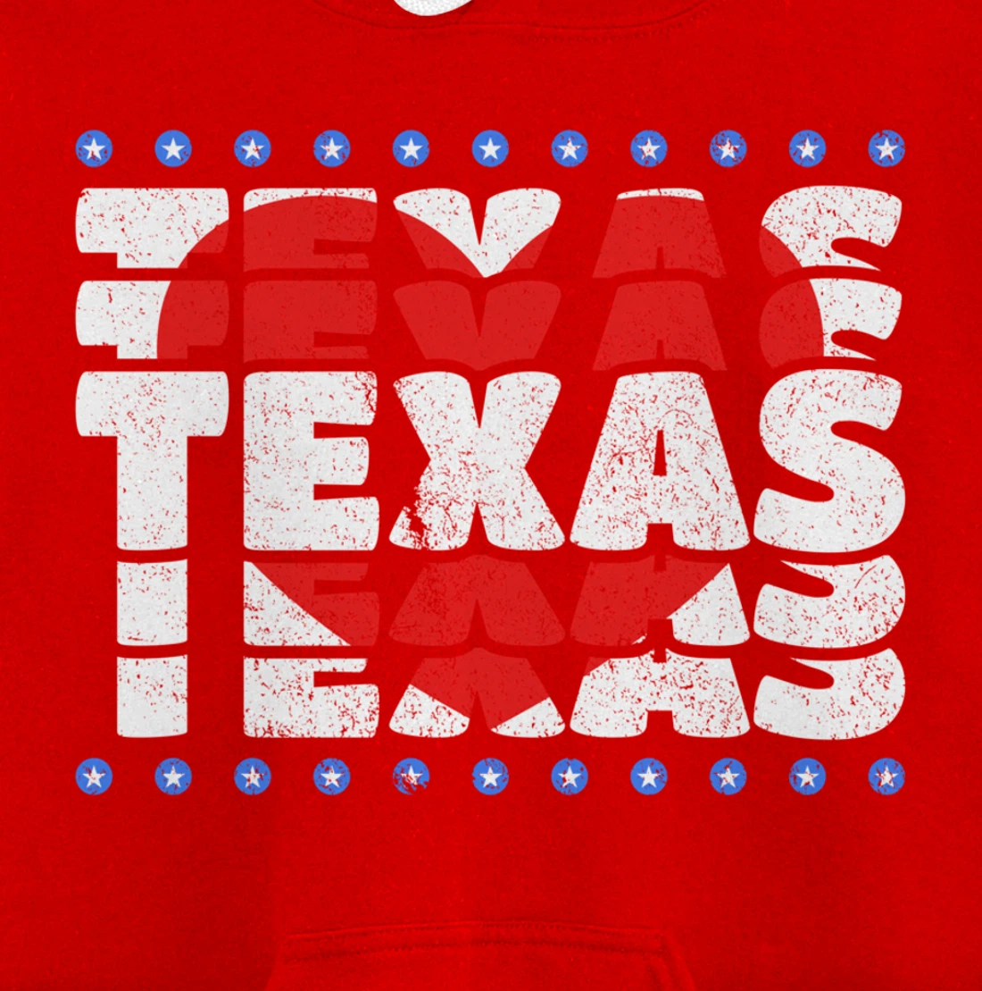 Texas With Red Heart And Stars State Pullover Hoodie