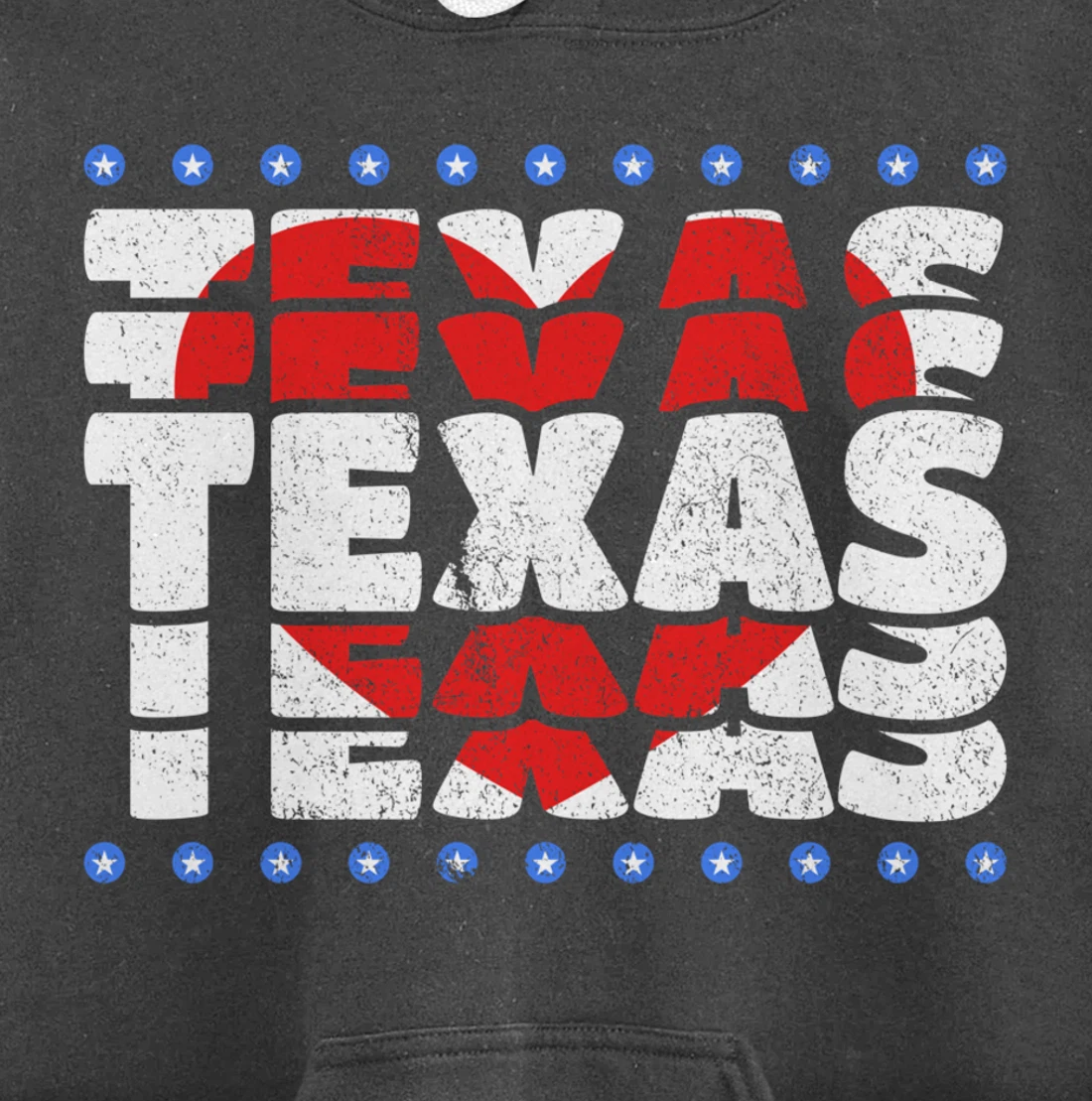 Texas With Red Heart And Stars State Pullover Hoodie