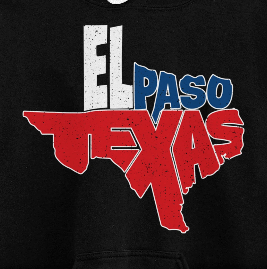 Vintage El Paso Texas Flag in Texas Map Texas Pride Pullover Hoodie