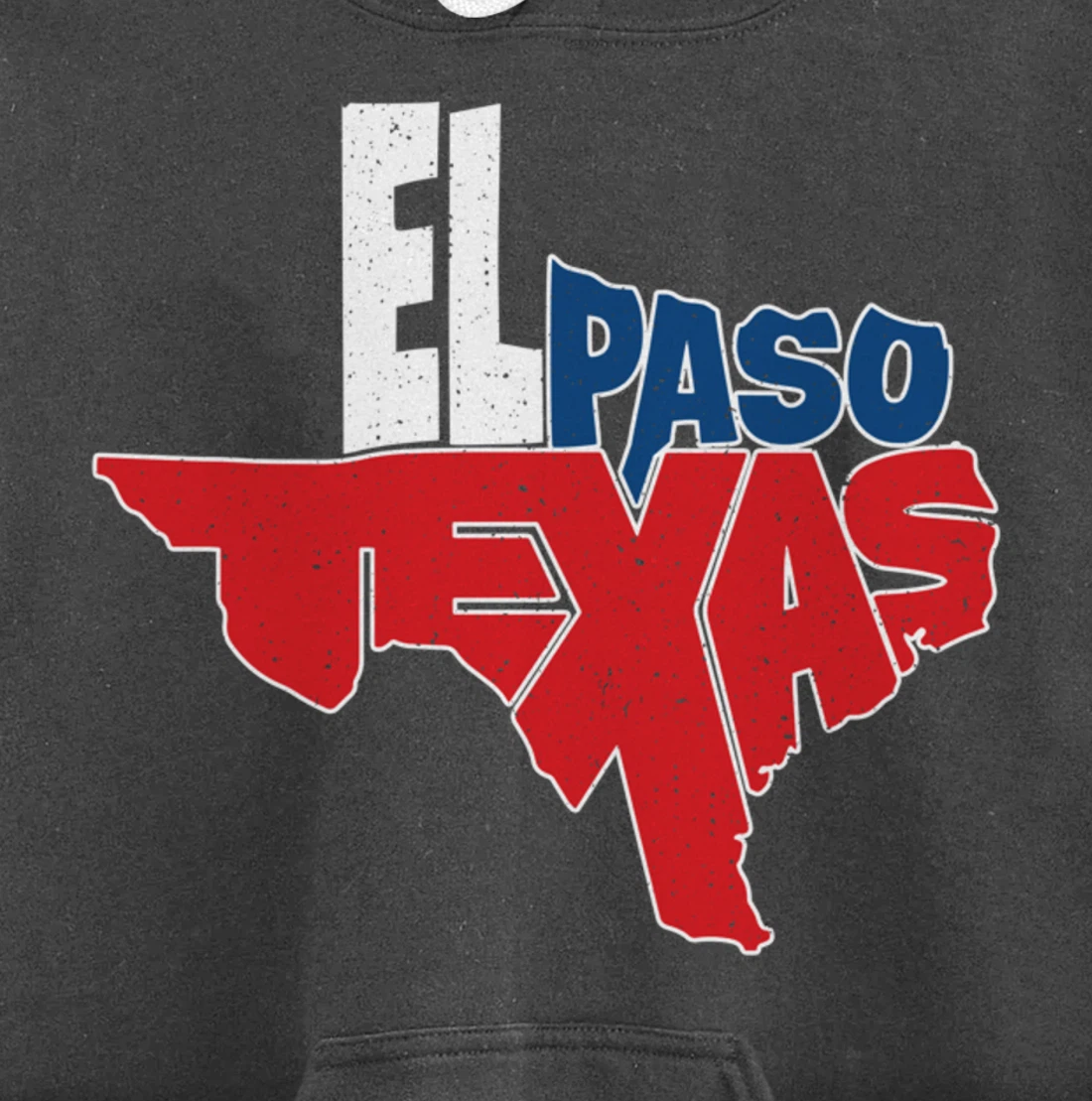 Vintage El Paso Texas Flag in Texas Map Texas Pride Pullover Hoodie