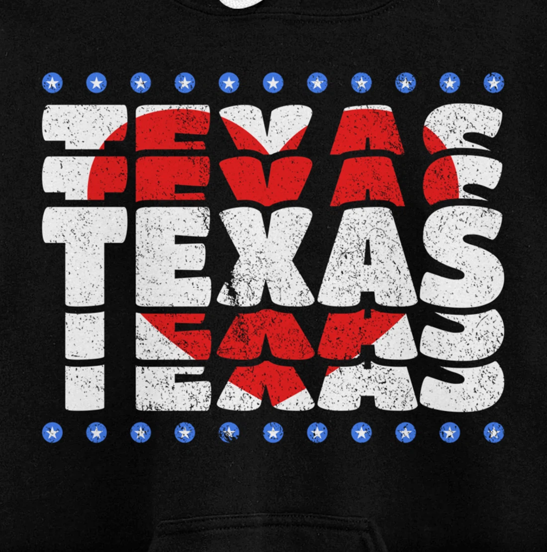 Texas With Red Heart And Stars State Pullover Hoodie