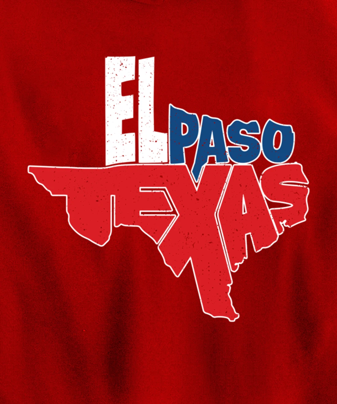 Vintage El Paso Texas Flag in Texas Map Texas Pride Pullover Hoodie