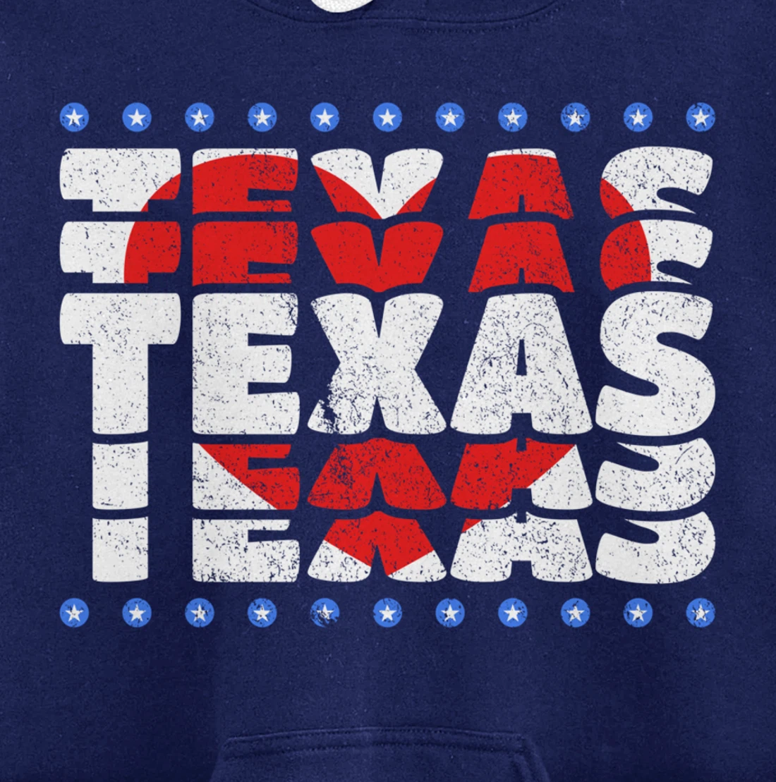 Texas With Red Heart And Stars State Pullover Hoodie