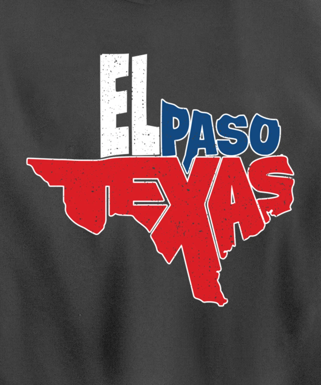 Vintage El Paso Texas Flag in Texas Map Texas Pride Pullover Hoodie