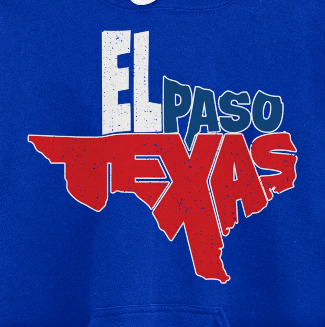 Vintage El Paso Texas Flag in Texas Map Texas Pride Pullover Hoodie