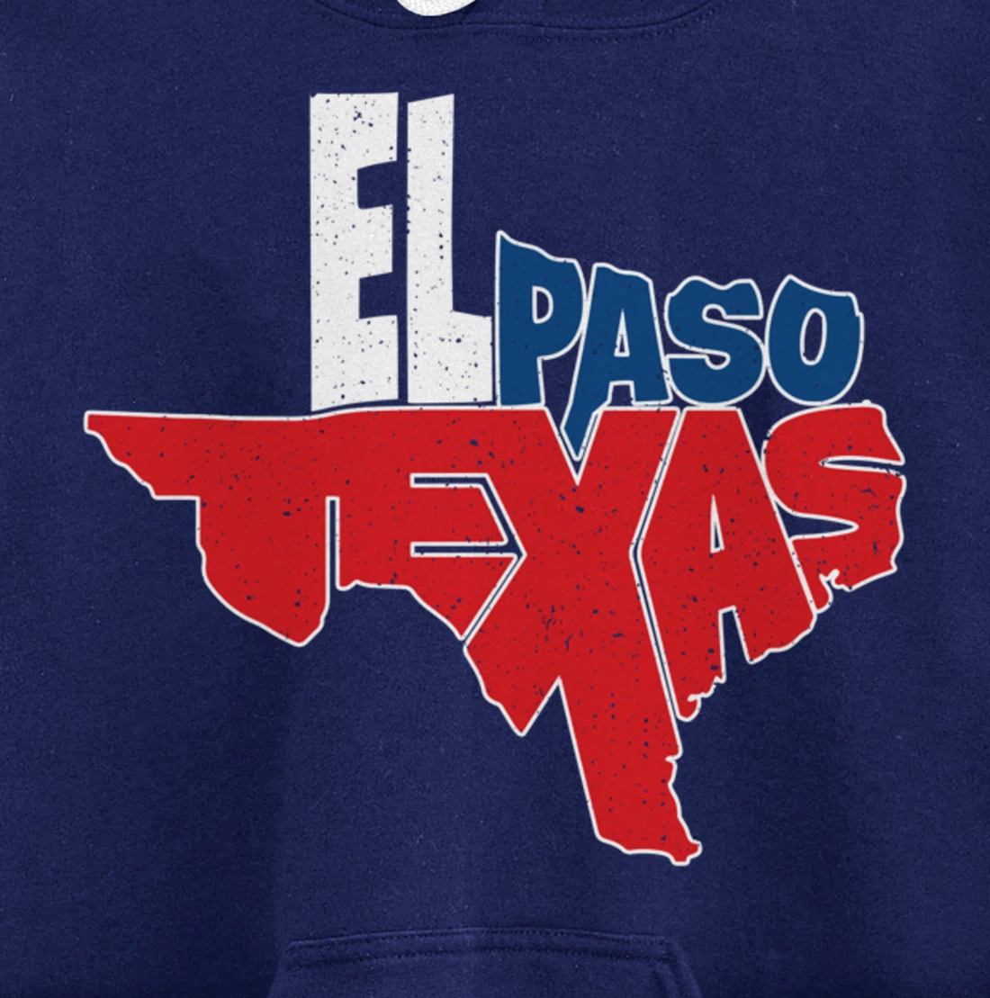 Vintage El Paso Texas Flag in Texas Map Texas Pride Pullover Hoodie