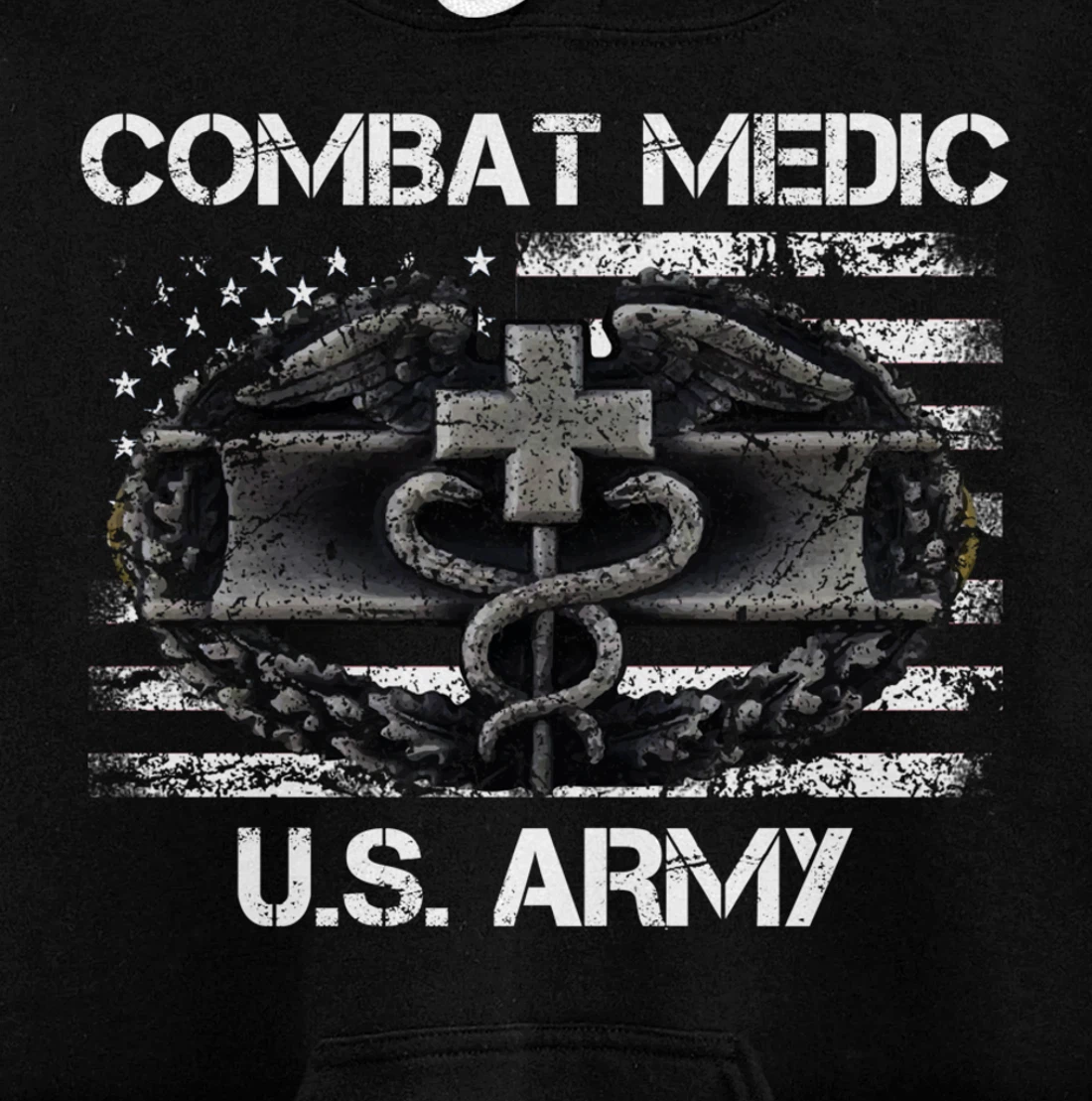 Vintage Army Combat Medic Veteran Gift for US Army Veteran Pullover Hoodie