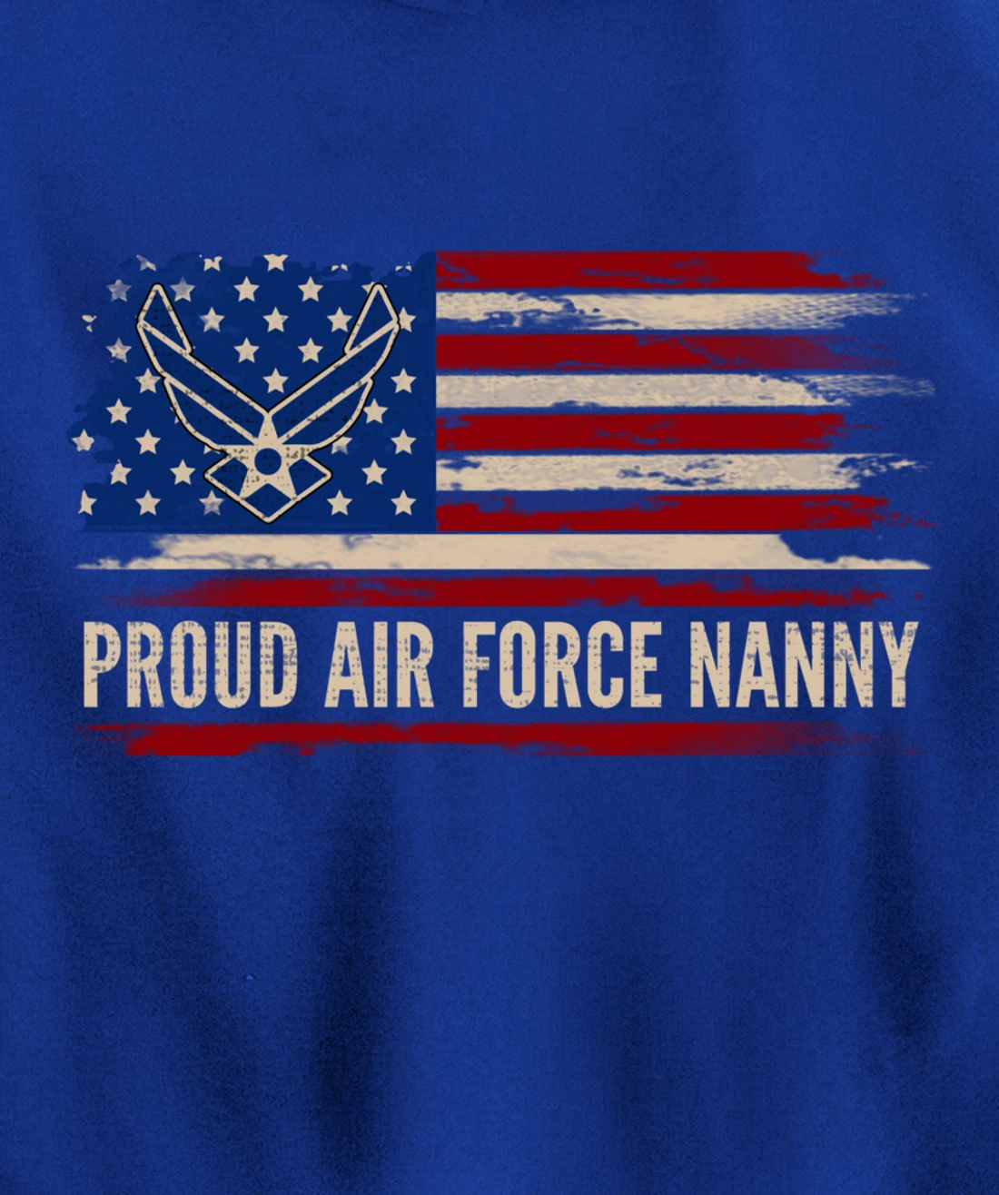 Vintage Proud Air Force Nanny American Flag Veteran Gift Pullover Hoodie