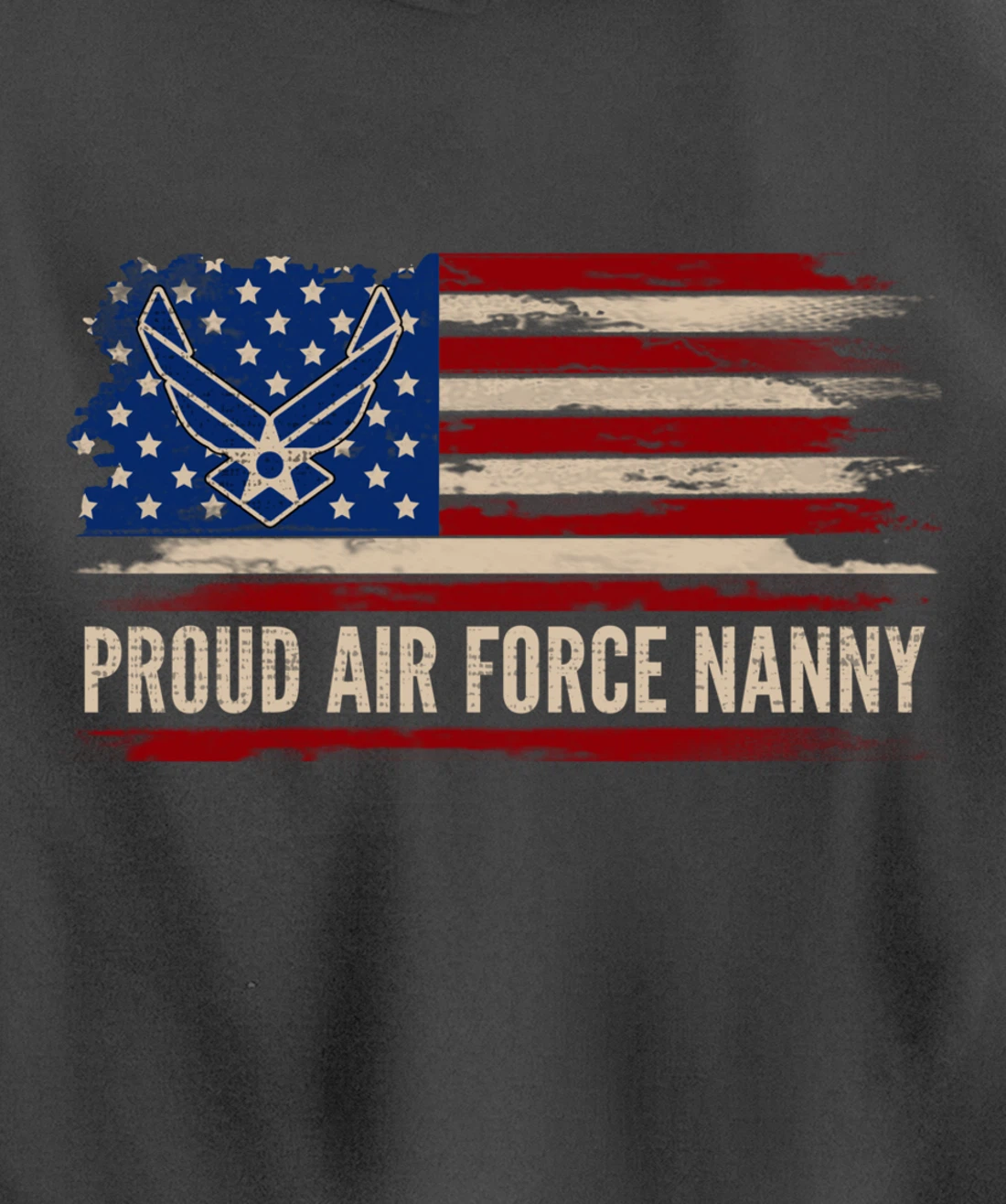 Vintage Proud Air Force Nanny American Flag Veteran Gift Pullover Hoodie