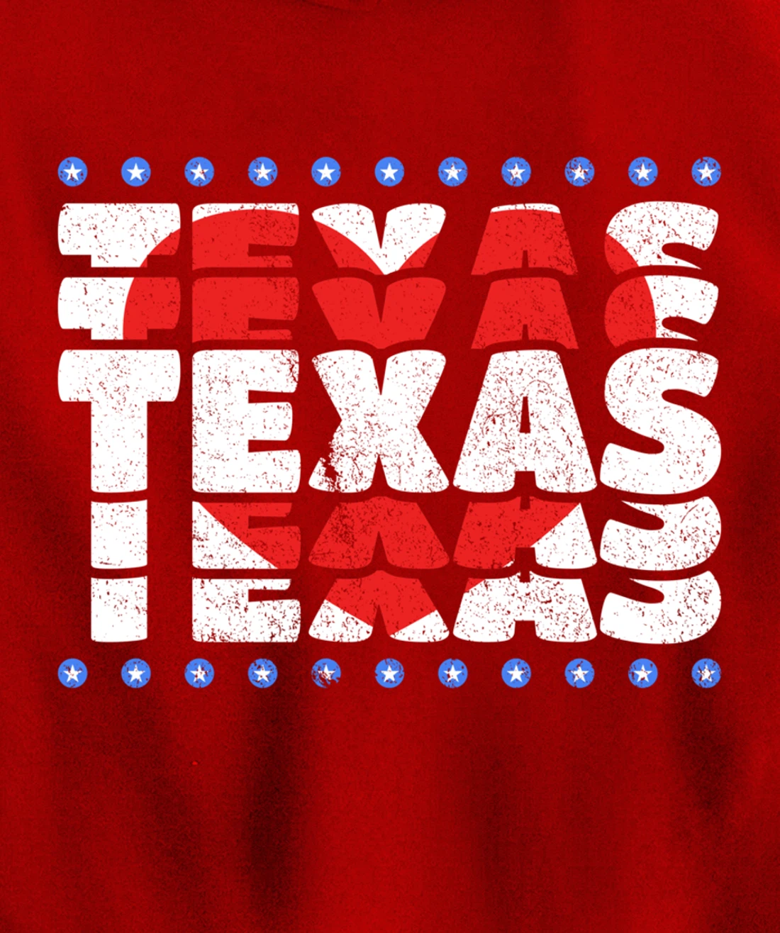 Texas With Red Heart And Stars State Pullover Hoodie