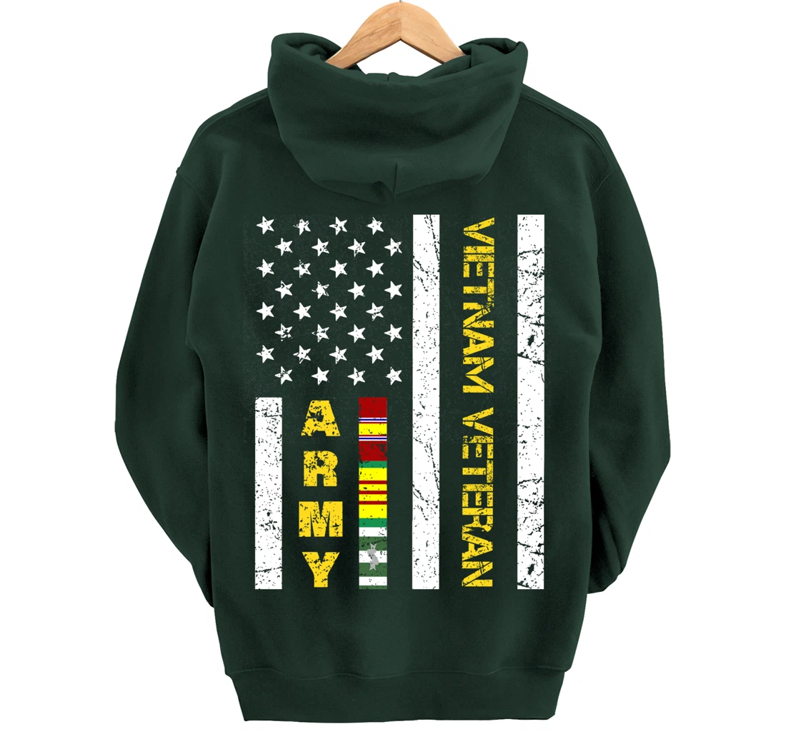 US Army Vietnam Veteran USA Flag, Vietnam War Vet Gifts Pullover Hoodie