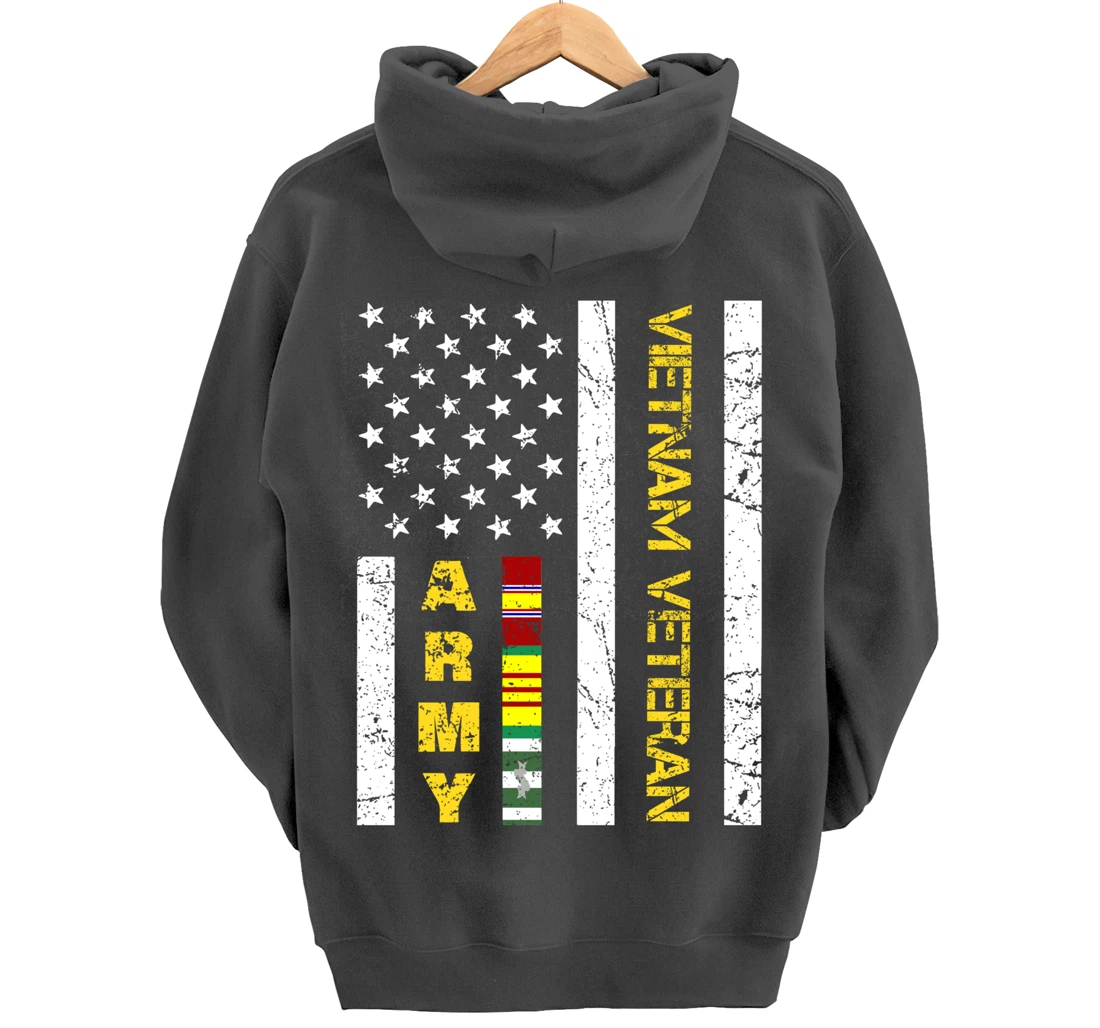 US Army Vietnam Veteran USA Flag, Vietnam War Vet Gifts Pullover Hoodie