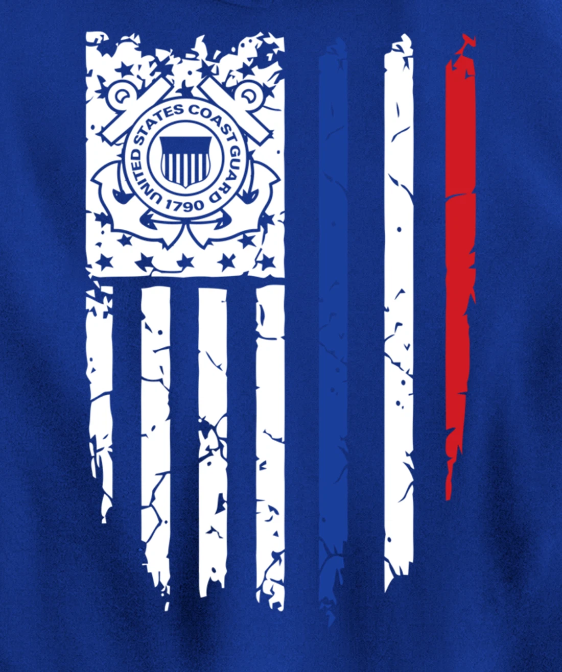 USA American Flag US Coast Guard Veteran USCG Gift Pullover Hoodie