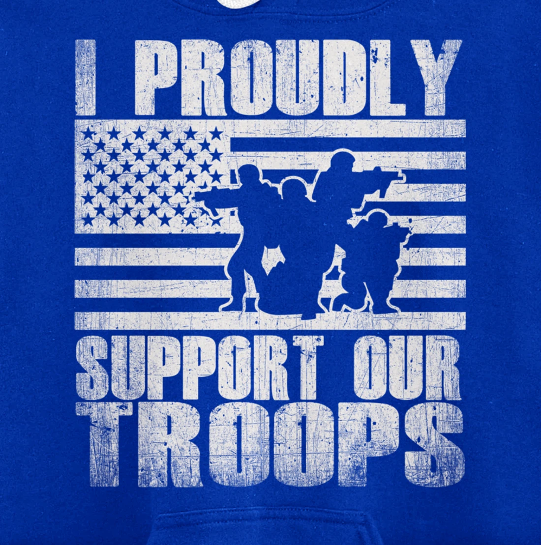 I Proudly Support Our Troops USA Flag Military Veteran Gift Pullover Hoodie