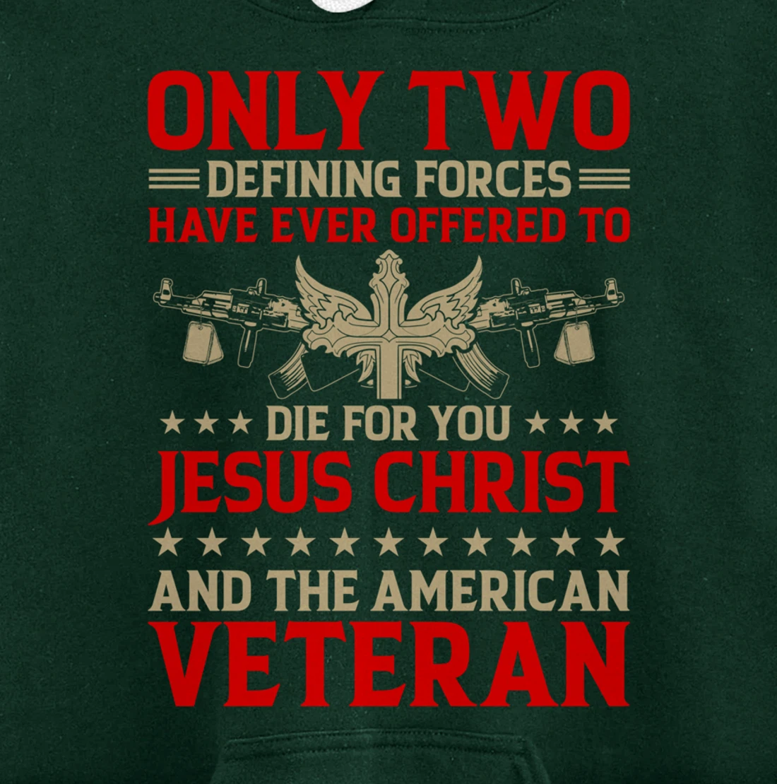 Jesus And The Veteran - Proud Veteran Outfit Pullover Hoodie
