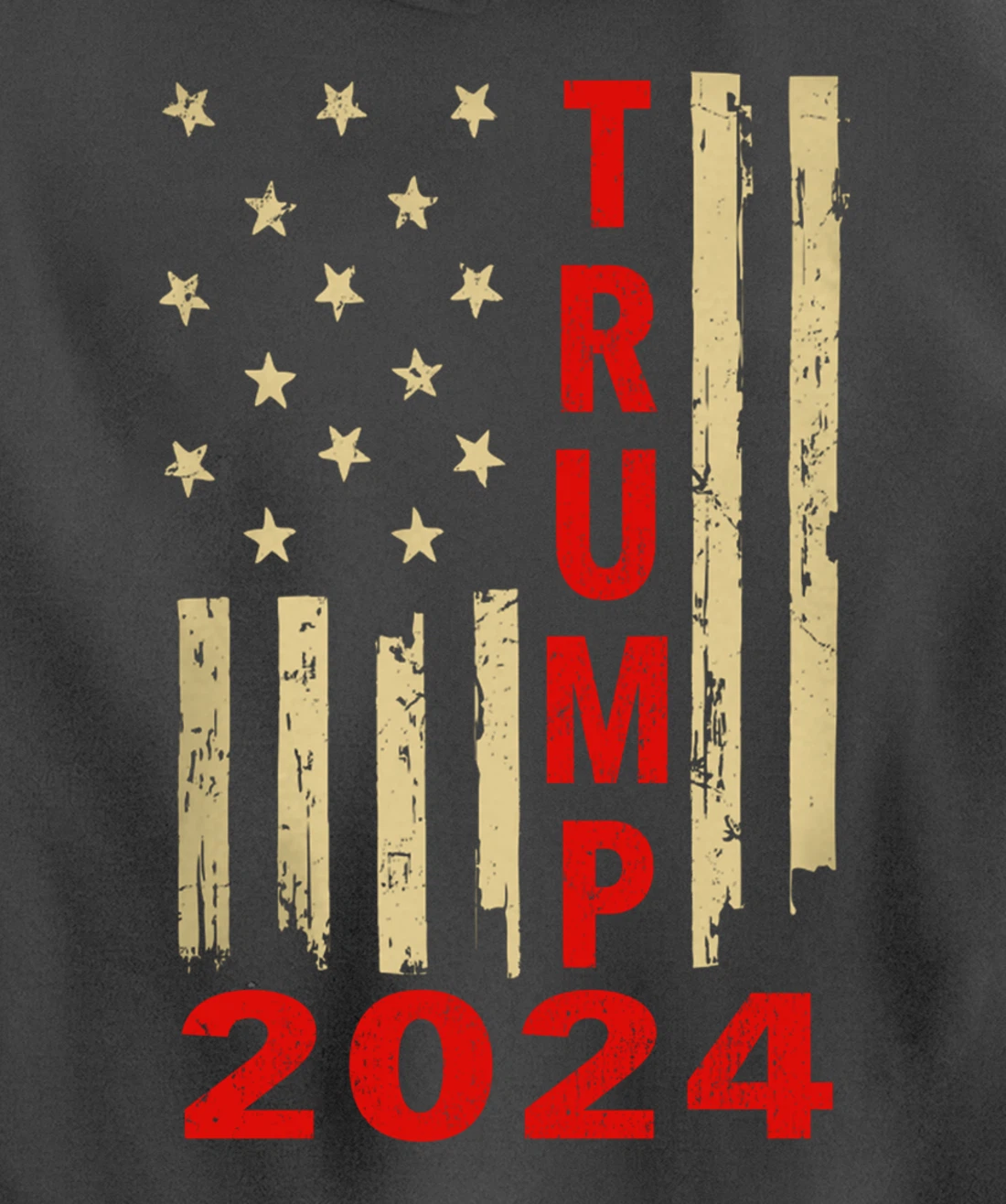 Donald Trump 2024 American Flag Vintage Trump 2024 (On Back) Pullover Hoodie