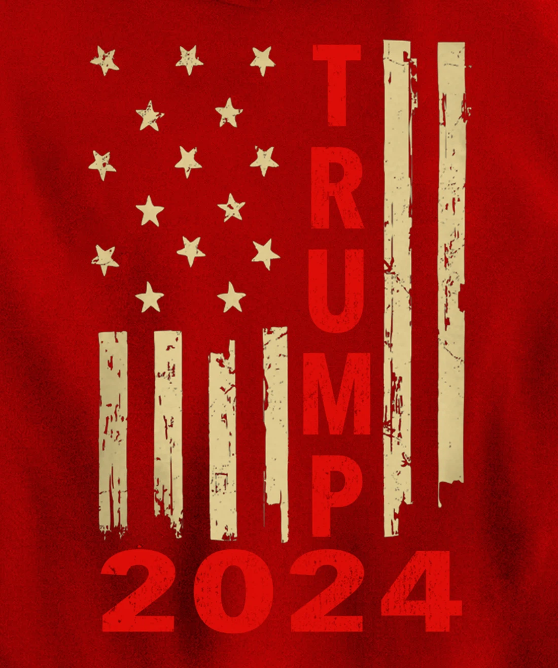 Donald Trump 2024 American Flag Vintage Trump 2024 (On Back) Pullover Hoodie