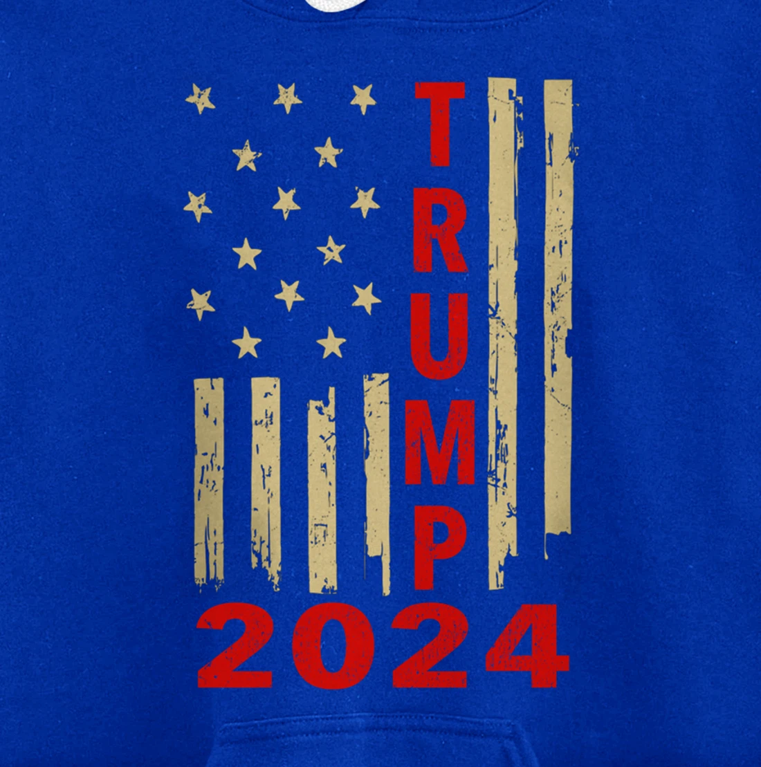 Donald Trump 2024 American Flag Vintage Trump 2024 (On Back) Pullover Hoodie