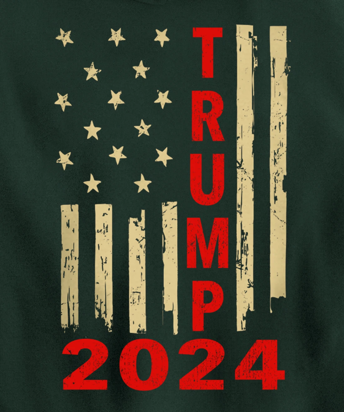 Donald Trump 2024 American Flag Vintage Trump 2024 (On Back) Pullover Hoodie