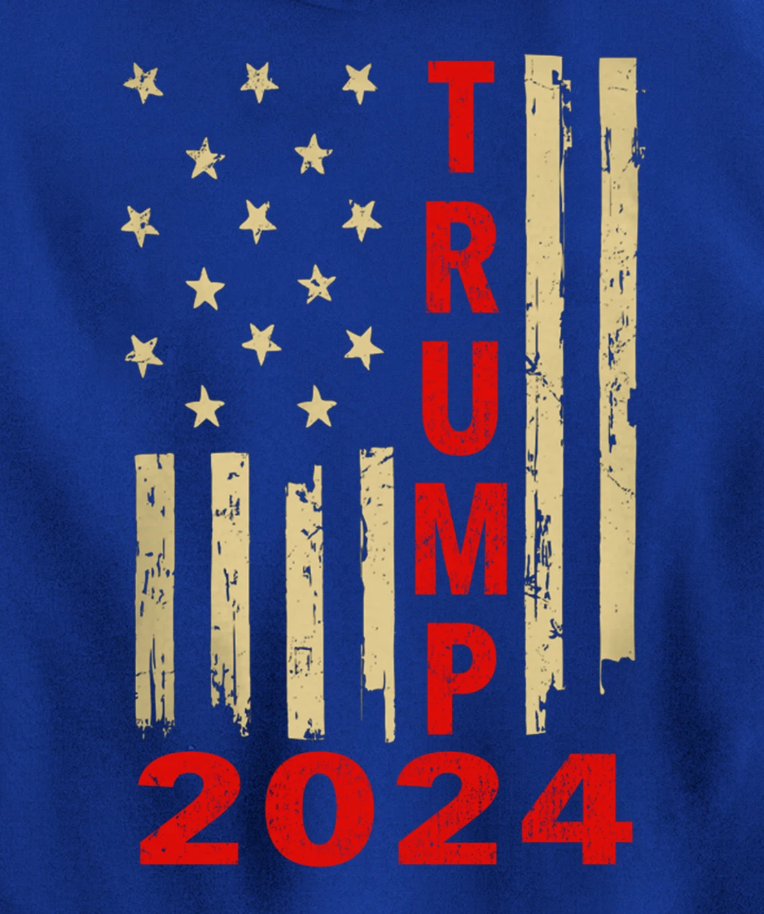 Donald Trump 2024 American Flag Vintage Trump 2024 (On Back) Pullover Hoodie