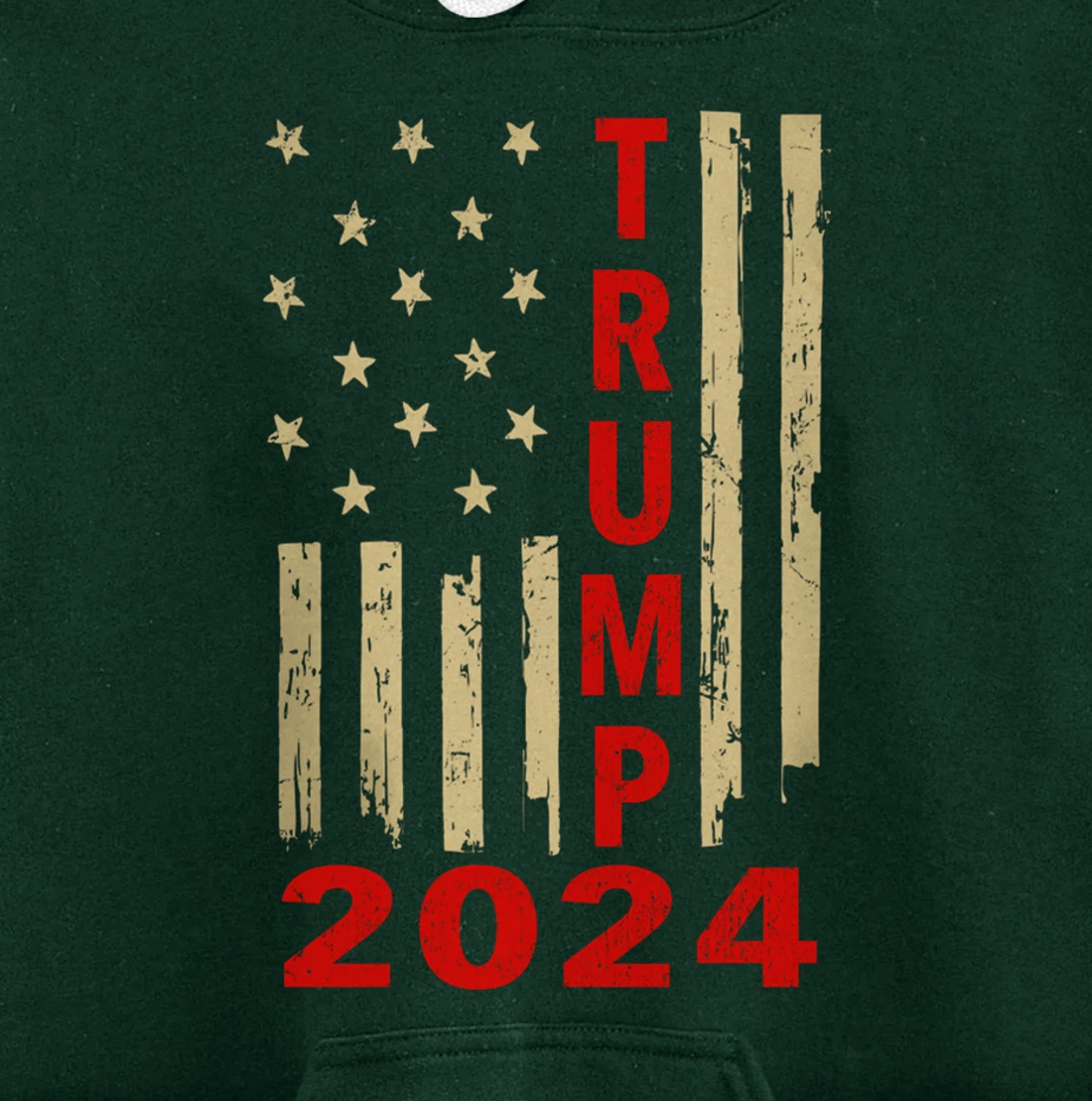 Donald Trump 2024 American Flag Vintage Trump 2024 (On Back) Pullover Hoodie