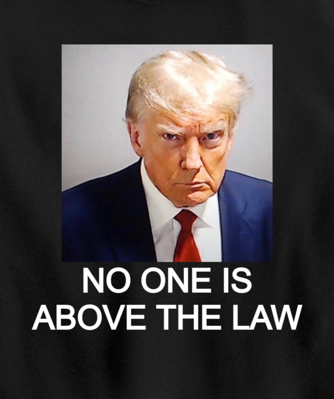 Trump Mugshot No One Is Above The Law Pullover Hoodie