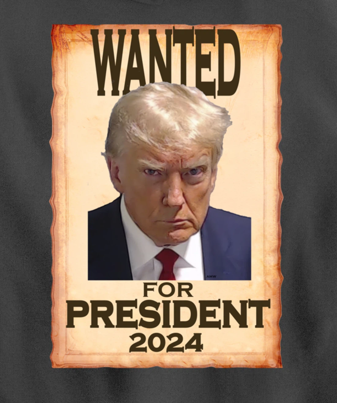 Trump Mugshot Wanted for President 2024 (c) Pullover Hoodie