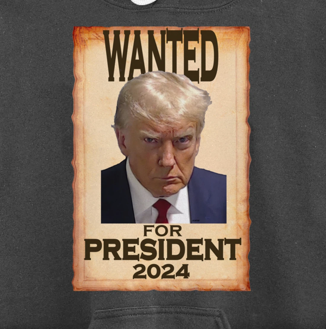 Trump Mugshot Wanted for President 2024 (c) Pullover Hoodie