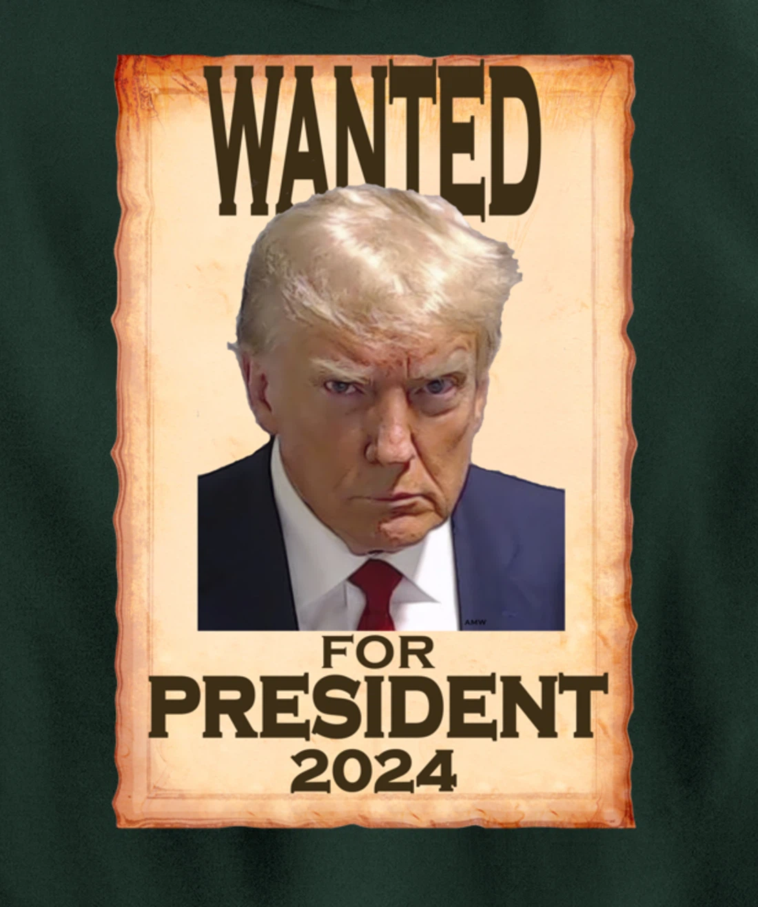 Trump Mugshot Wanted for President 2024 (c) Pullover Hoodie