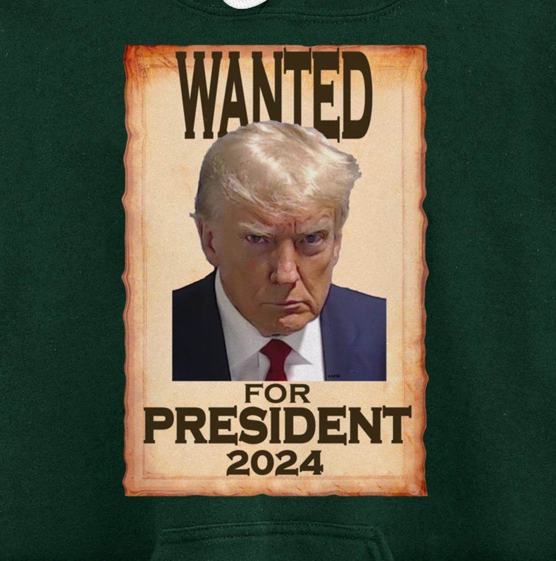 Trump Mugshot Wanted for President 2024 (c) Pullover Hoodie
