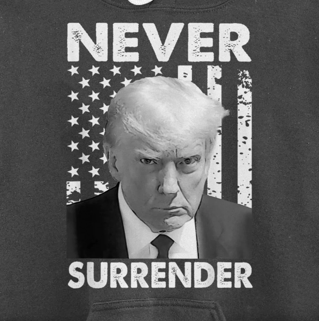 Donald Trump Never Surrender Mug Shot August 24 2023 Pullover Hoodie