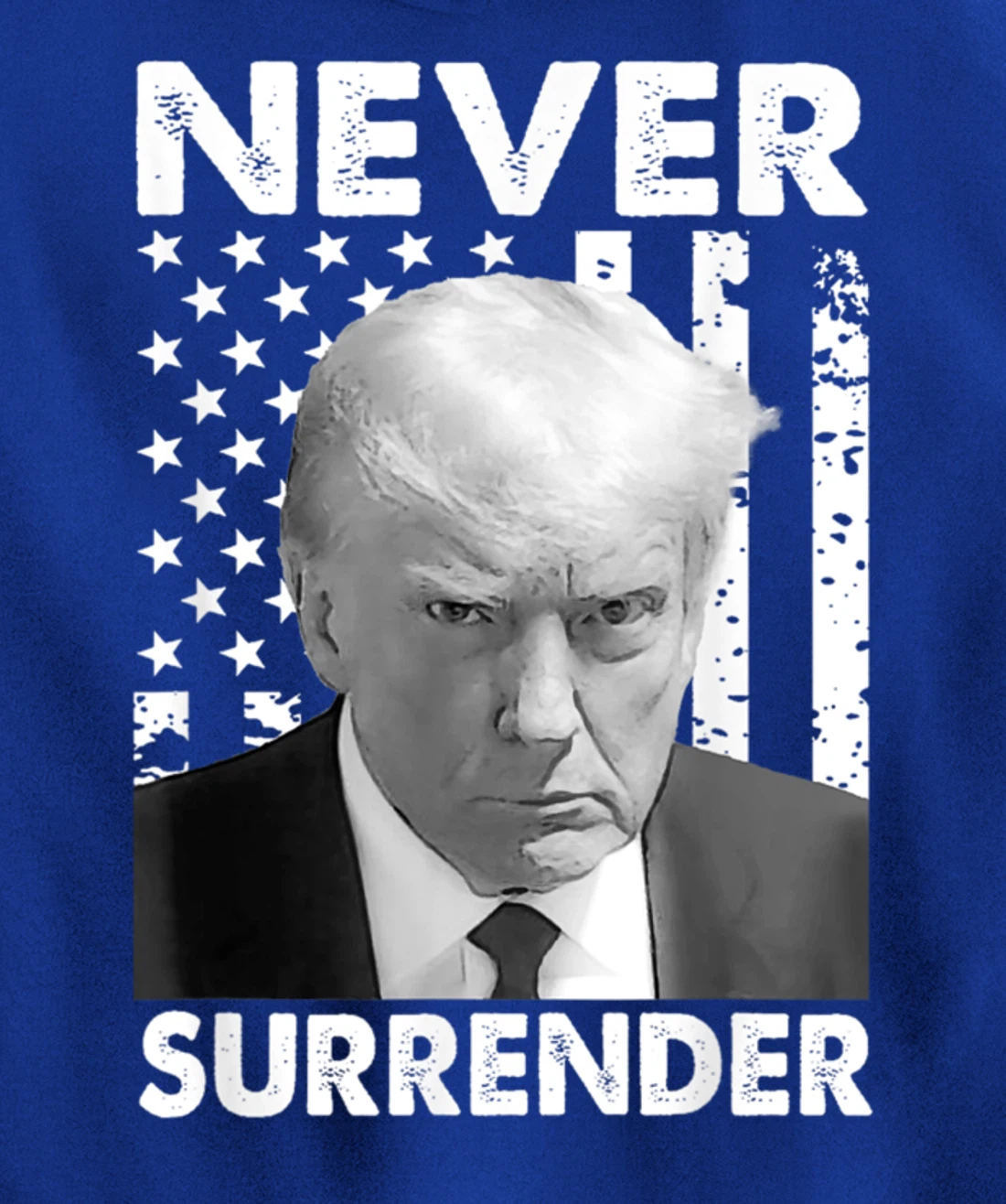 Donald Trump Never Surrender Mug Shot August 24 2023 Pullover Hoodie