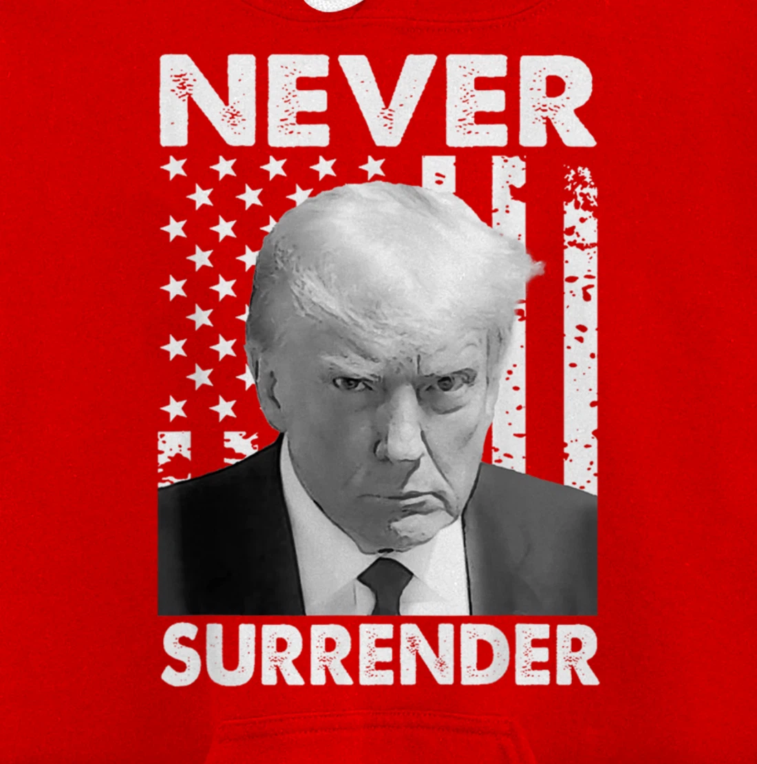 Donald Trump Never Surrender Mug Shot August 24 2023 Pullover Hoodie