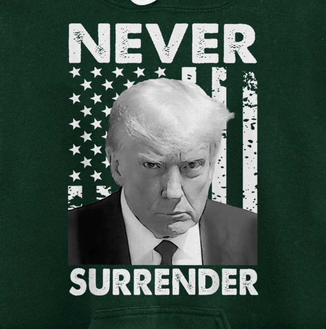 Donald Trump Never Surrender Mug Shot August 24 2023 Pullover Hoodie