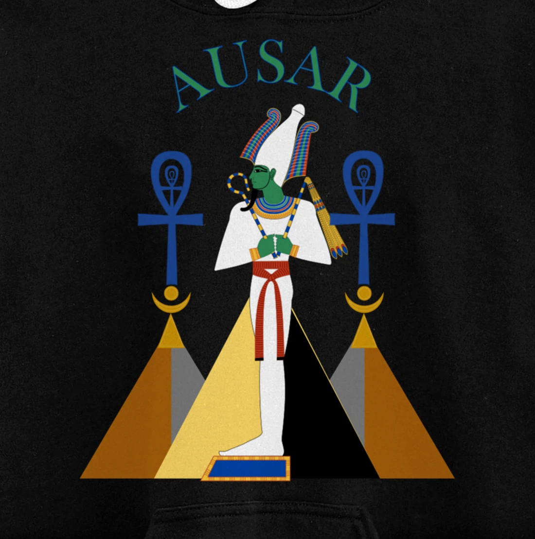 Egyptian God Osiris Ausar Kemet Kemetic Pullover Hoodie