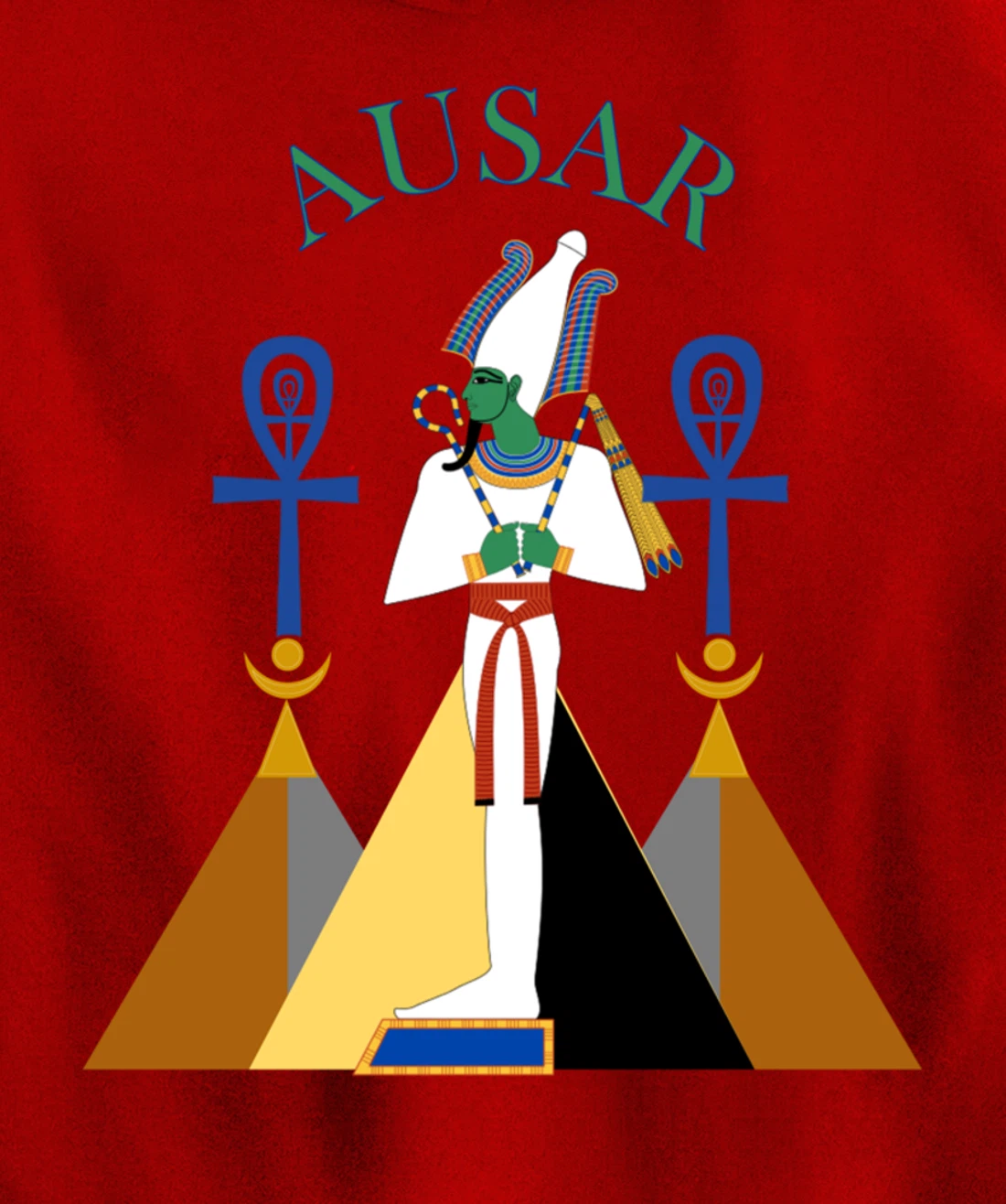 Egyptian God Osiris Ausar Kemet Kemetic Pullover Hoodie