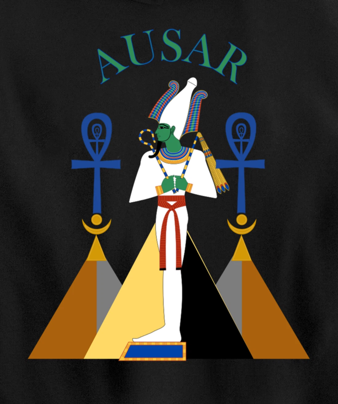 Egyptian God Osiris Ausar Kemet Kemetic Pullover Hoodie