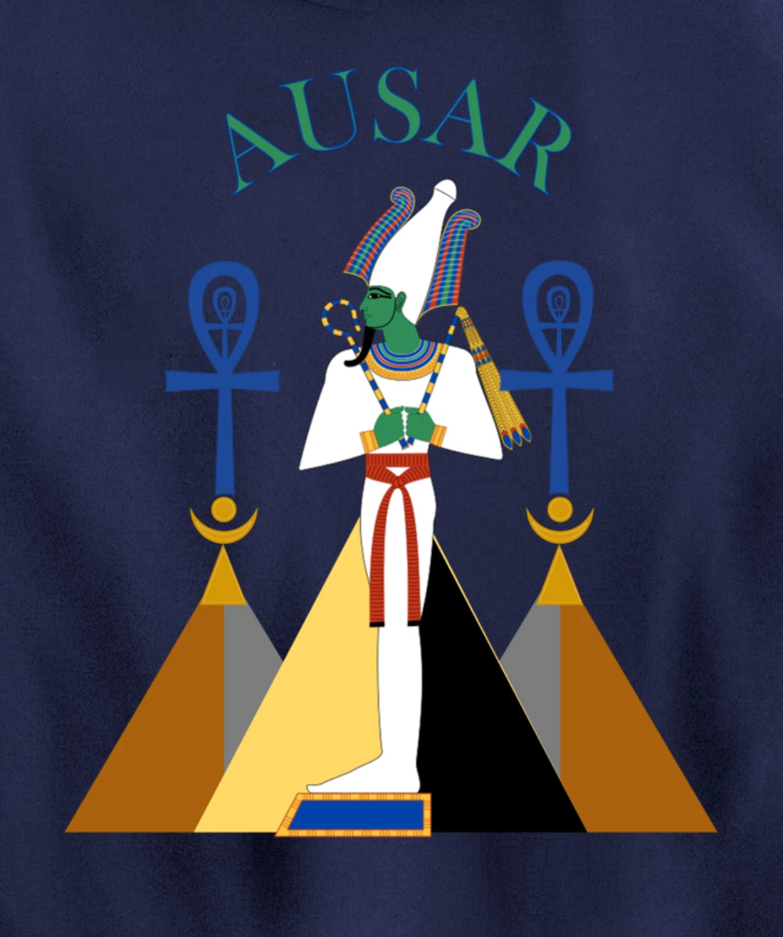Egyptian God Osiris Ausar Kemet Kemetic Pullover Hoodie