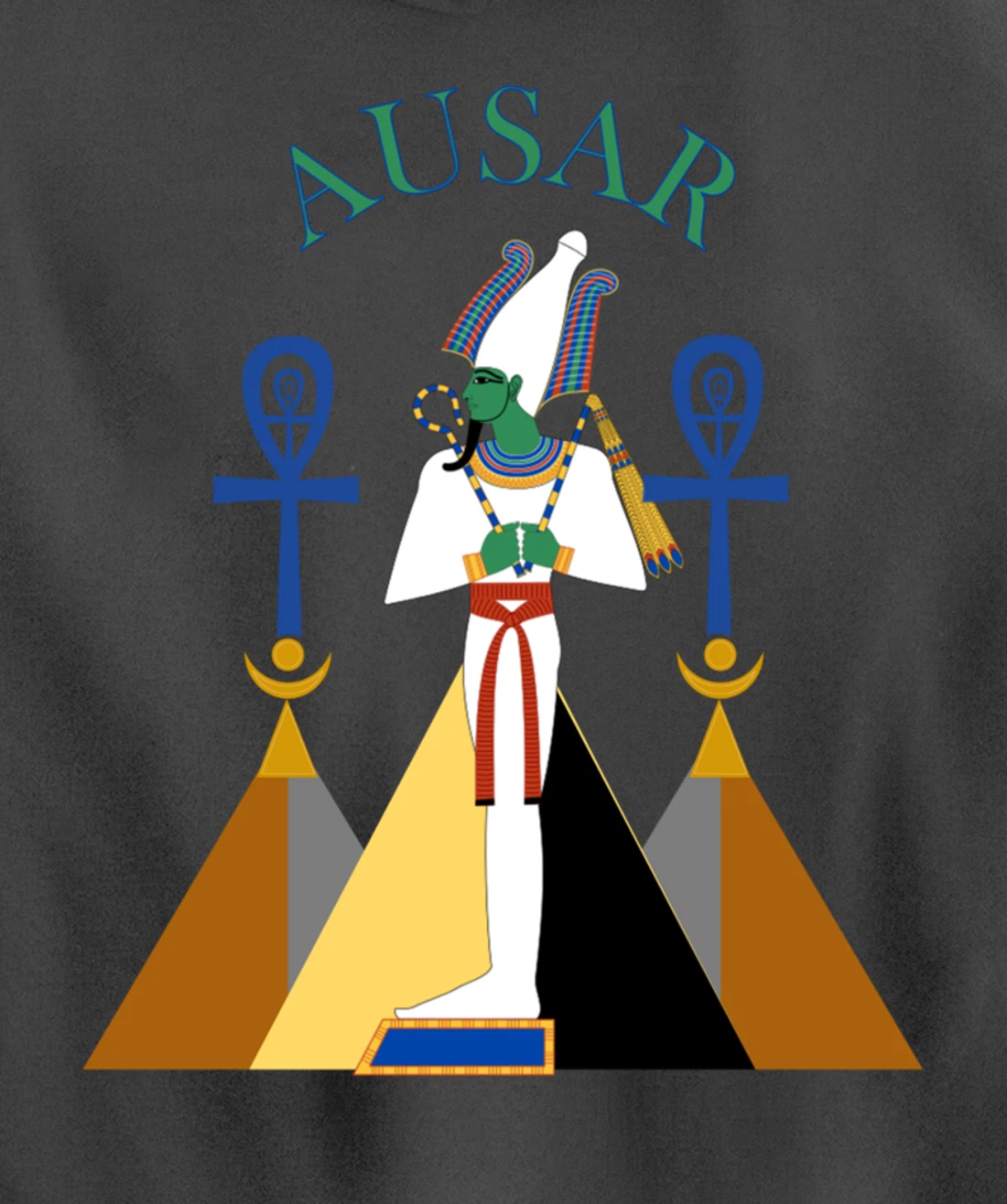 Egyptian God Osiris Ausar Kemet Kemetic Pullover Hoodie