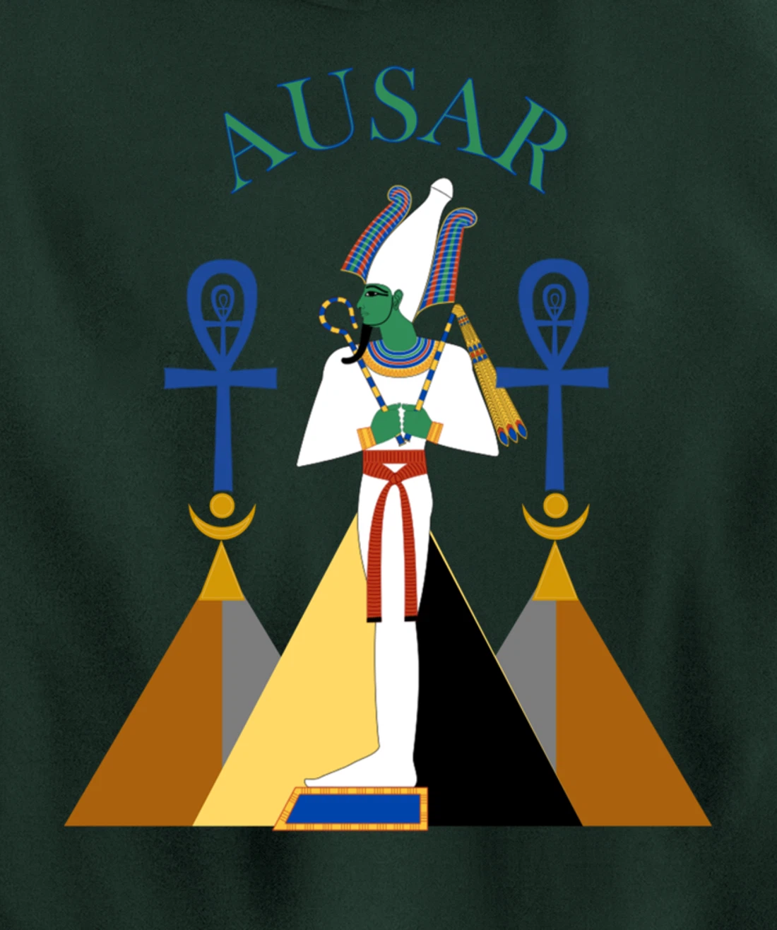 Egyptian God Osiris Ausar Kemet Kemetic Pullover Hoodie