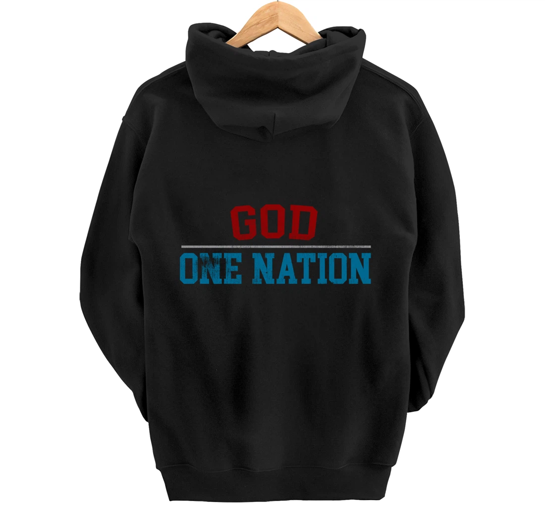 One Nation Under God, American Christian Patriotic Pride Pullover Hoodie