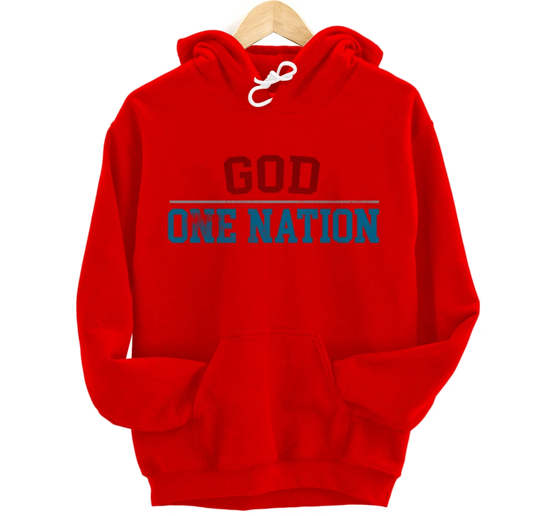 One Nation Under God, American Christian Patriotic Pride Pullover Hoodie