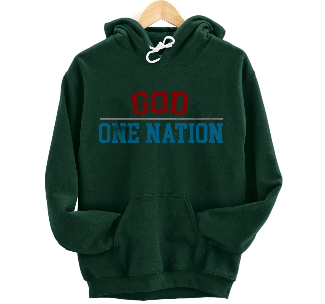 One Nation Under God, American Christian Patriotic Pride Pullover Hoodie