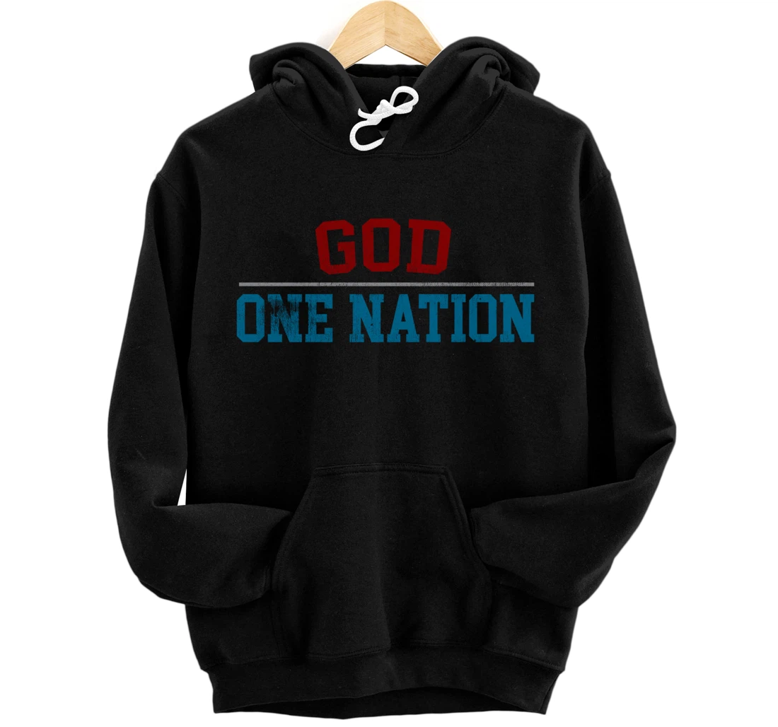 One Nation Under God, American Christian Patriotic Pride Pullover Hoodie