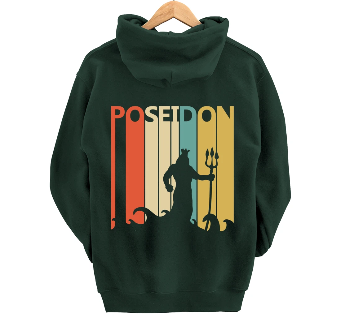 Vintage Greek Mythology God Poseidon Pullover Hoodie