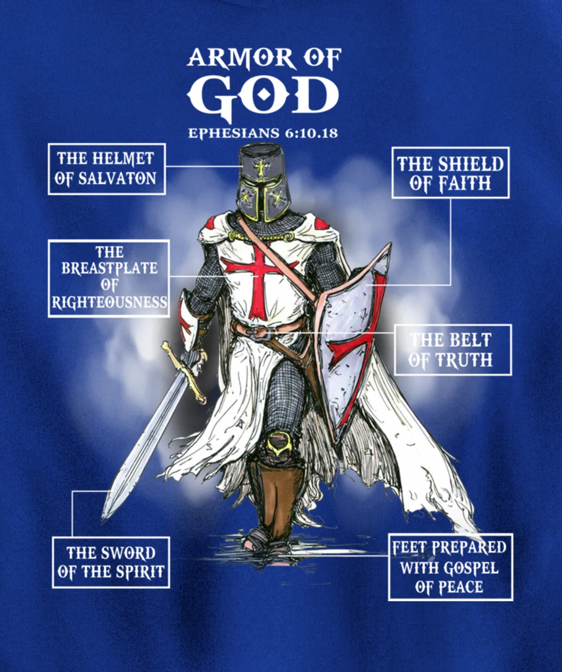 Armor Of God Bible Verse Great Gift For Religious Christian Pullover Hoodie