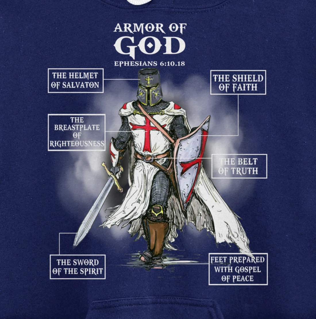 Armor Of God Bible Verse Great Gift For Religious Christian Pullover Hoodie