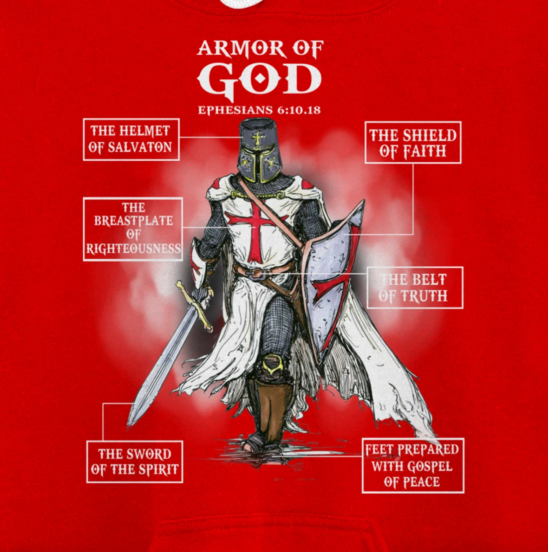 Armor Of God Bible Verse Great Gift For Religious Christian Pullover Hoodie