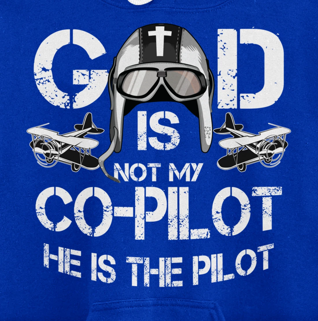 Cool God Is My Pilot | Funny Christian Airplane Control Gift Pullover Hoodie