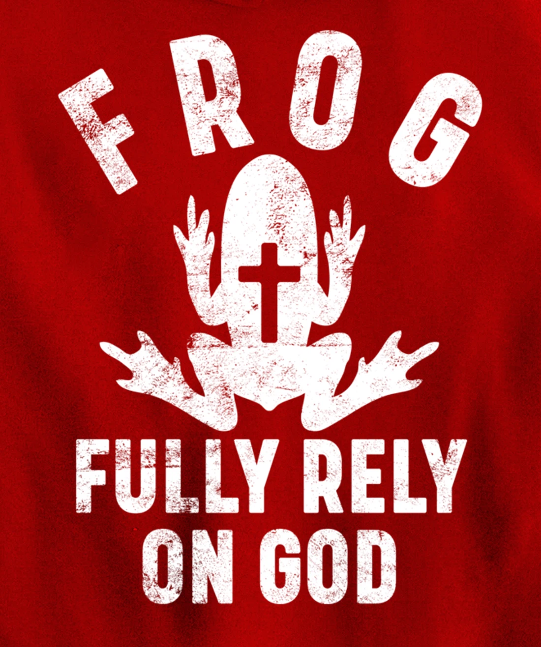 FROG Fully Rely On God Christian Religion Cross Prayer Faith Pullover Hoodie